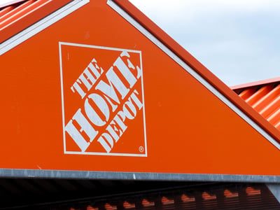 View at the sign of The Home Depot store.