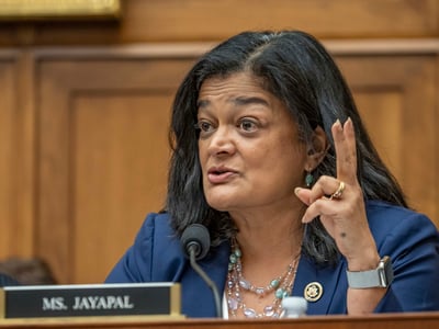 Rep. PRAMILA JAYAPAL (D-WA) raises a question during the hearing of the House Subcommittee on the Constitution and Limited Government on the activities of the Southern Poverty Law Center and its influence on federal civil law policy. (Credit Image: © Sue Dorfman/ZUMA Press Wire)