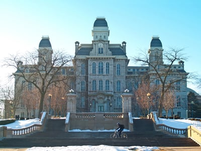 Syracuse university in the wintertime