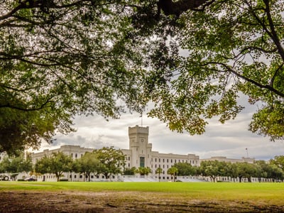 The old Citadel campus buildings in Charleston South Carolina