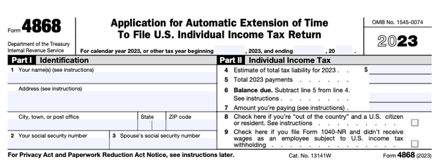 IRS Form 4868