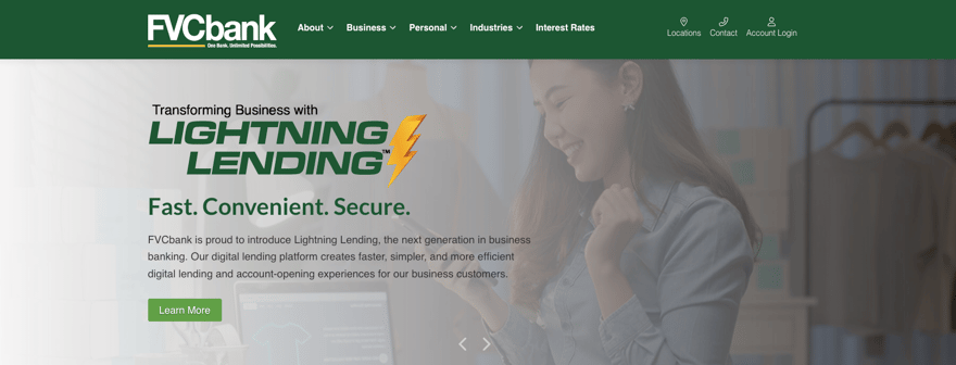 FVCbank homepage