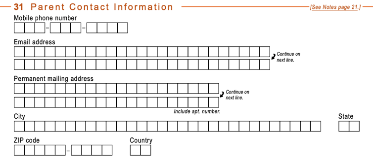 Parent Contact Information Parent Contact Information | Source: FAFSA
