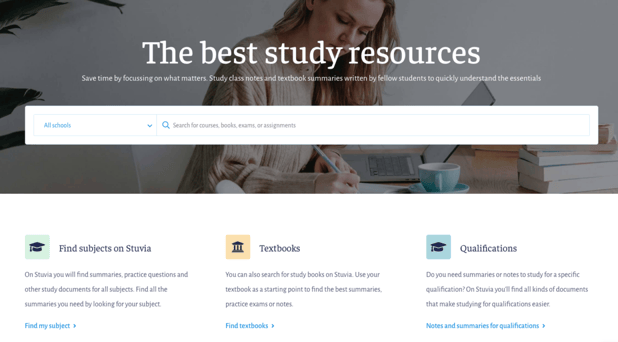 Stuvia homepage screenshot Stuvia review: find study resources