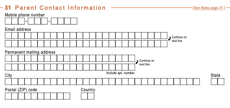 FAFSA Parent Contact Info