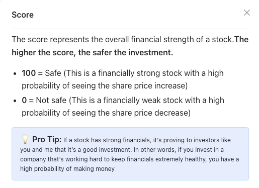 Tyker Rating screenshot Tykr stock rating screenshot