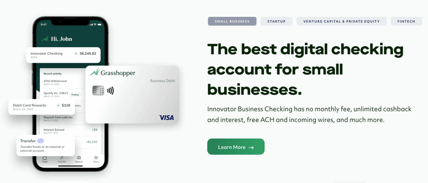 grasshopper bank review: small business checking | Source: The College Investor