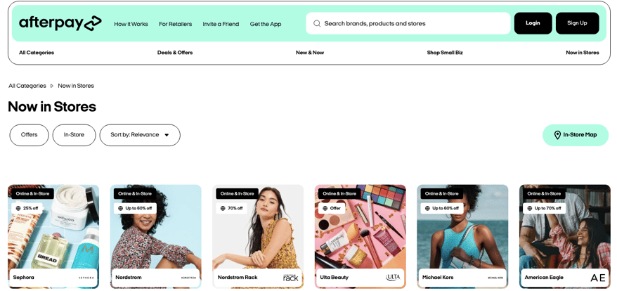 afterpay review: participating retailers