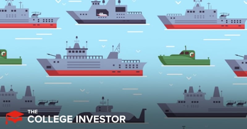 Navy Federal Credit Union This illustrative image features a digital graphic showcasing various naval vessels, including a large gray and white ship with a red bottom hull prominently displayed at the top, along with other ships and a submarine visible in the lower portion, all set against a light blue sea and sky background with a few small birds. The primary focus of the image, however, is the bold red and dark blue text overlay at the top, which reads "NAVY FEDERAL CREDIT UNION REVIEW (NFCU)". This visual directly relates to the article's comprehensive review of Navy Federal Credit Union, emphasizing its exclusive service to the military community, including active military, veterans, and their families, as well as Department of Defense personnel, highlighting its financial products and services.