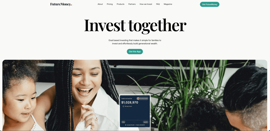 FutureMoney homepage screenshot