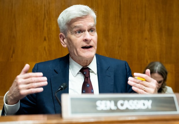 U.S. Senator Bill Cassidy (R-LA) speaking at a Senate Health, Education, Labor, and Pensions Committee hearing at the U.S. Capitol in Washington, DC. (Photo by Michael Brochstein/Sipa USA)