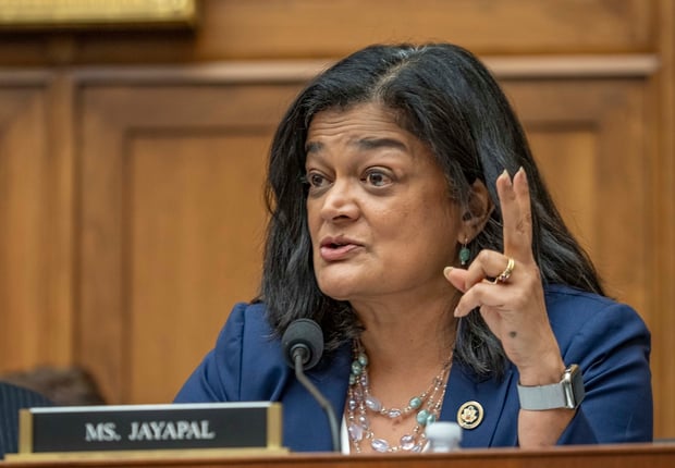 Rep. PRAMILA JAYAPAL (D-WA) raises a question during the hearing of the House Subcommittee on the Constitution and Limited Government on the activities of the Southern Poverty Law Center and its influence on federal civil law policy. (Credit Image: © Sue Dorfman/ZUMA Press Wire)