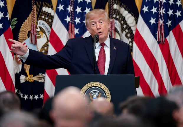 US President Donald Trump speaks as he hosts a Hispanic Heritage Month reception in the East Room at the White House in Washington, D.C., US, September 30, 2026. REUTERS/Jonathan Ernst