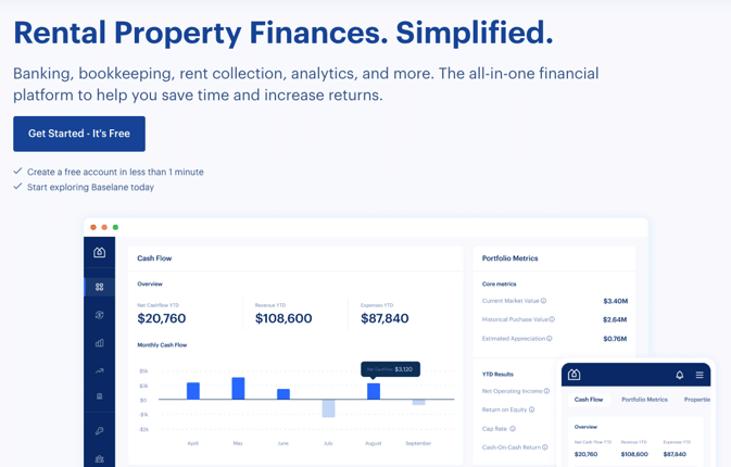 baselane screen grab 1 baselane: rental property finances screenshot of app