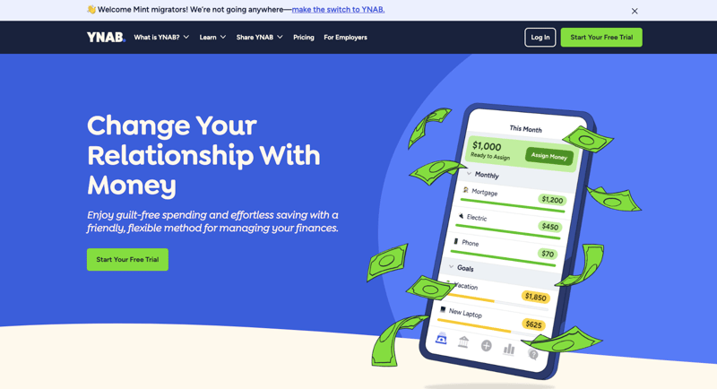 YNAB homepage YNAB homepage