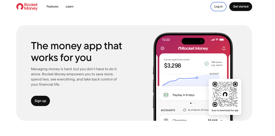 Rocket Money Homepage