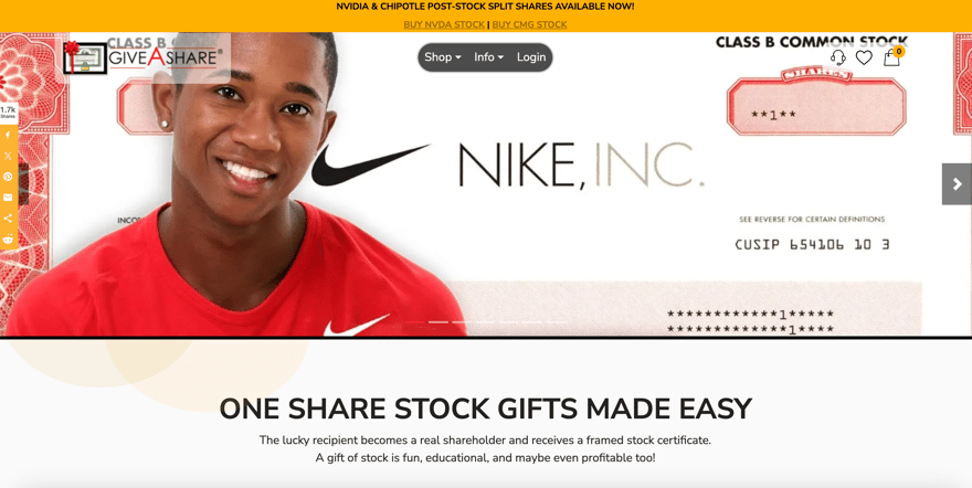 GiveAShare homepage Giveashare homepage | Source: The College Investor