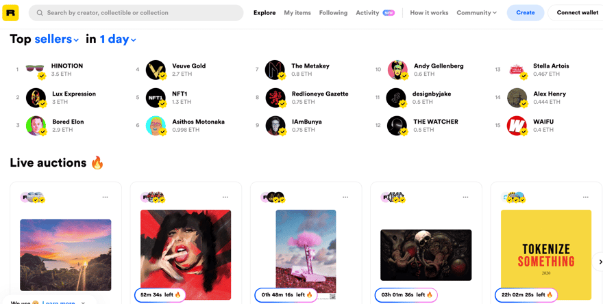 Rarible Homepage