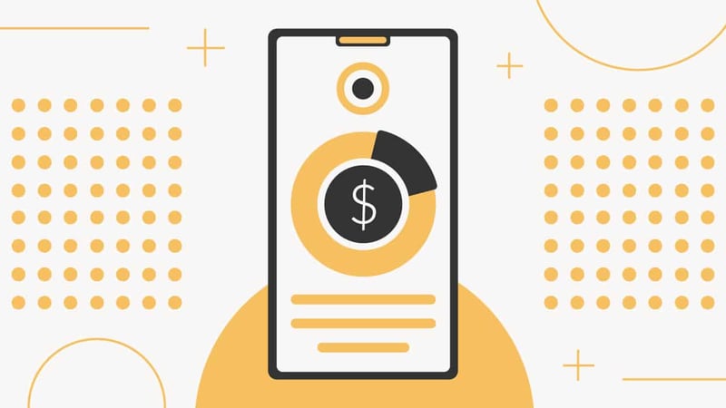 TheCollegeInvestor_1280x720_PlynkAppReview-8.16.22 This stylized graphic depicts a black smartphone with a minimalist interface, showcasing the Plynk™ investing app’s focus on wealth building and diversified portfolios. The phone screen features a large circular chart in the center, predominantly yellow with a black segment, symbolizing a financial portfolio. A dollar sign icon in black is prominently displayed within the circle, emphasizing investment and money management. Below the chart, three horizontal yellow lines represent educational articles or investment options within the app. The background is a light off-white with scattered yellow geometric shapes, including plus signs and dotted rectangles, suggesting growth and digital accessibility. This image illustrates how Plynk™ provides fingertip access to investing in stocks, crypto, and other alternative assets, making it ideal for new investors. Source: The College Investor