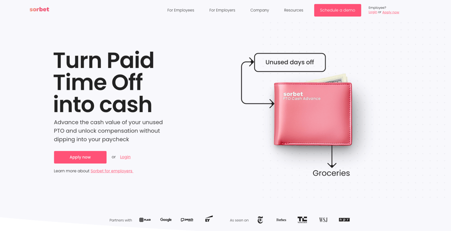 Sorbet homepage screenshot | Source: The College Investor
