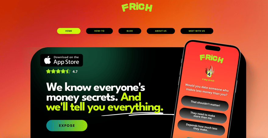frich homepage screenshot | Source: The College Investor 