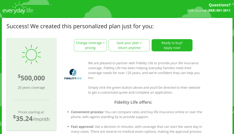 Everyday life insurance quote