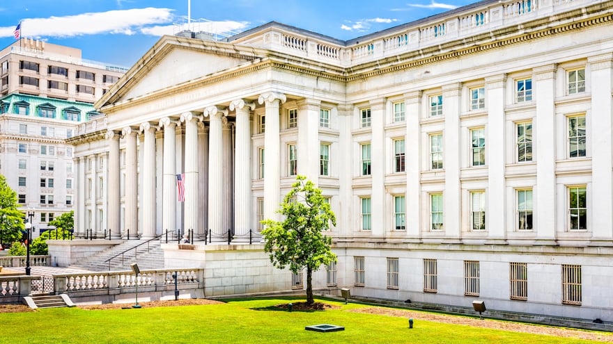 The Treasury Building in Washington D.C. This public building is a National Historic Landmark and the headquarters of the US Department of the Treasury | Photo by mandritoiu