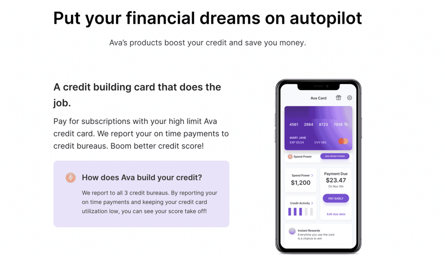 Screen Shot 2022-10-19 at 6.44.20 AM Ava Review: build your credit on autopilot