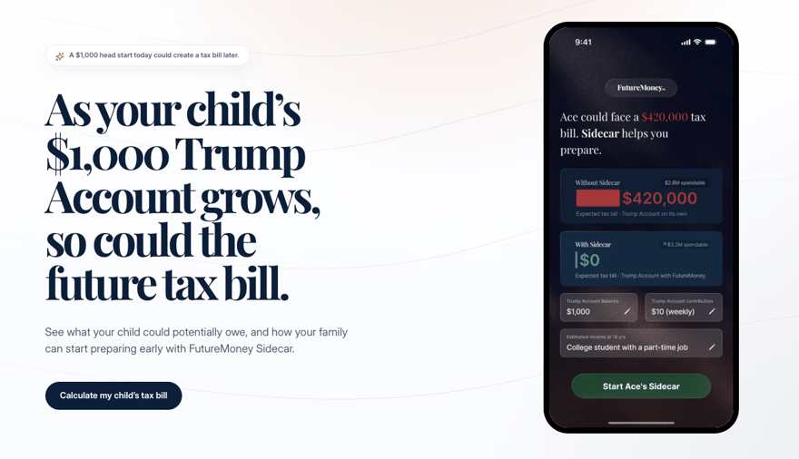 FutureMoney sidecar screenshot