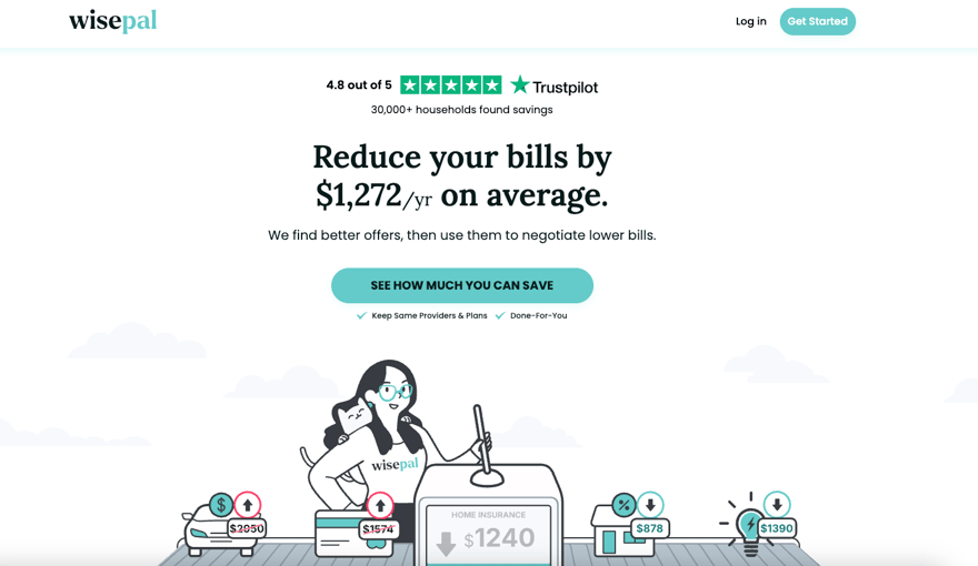 Wisepal homepage screenshot