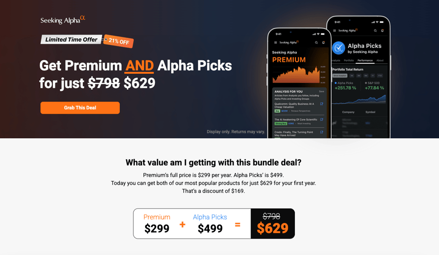 Seeking Alpha Bundle Offer screenshot