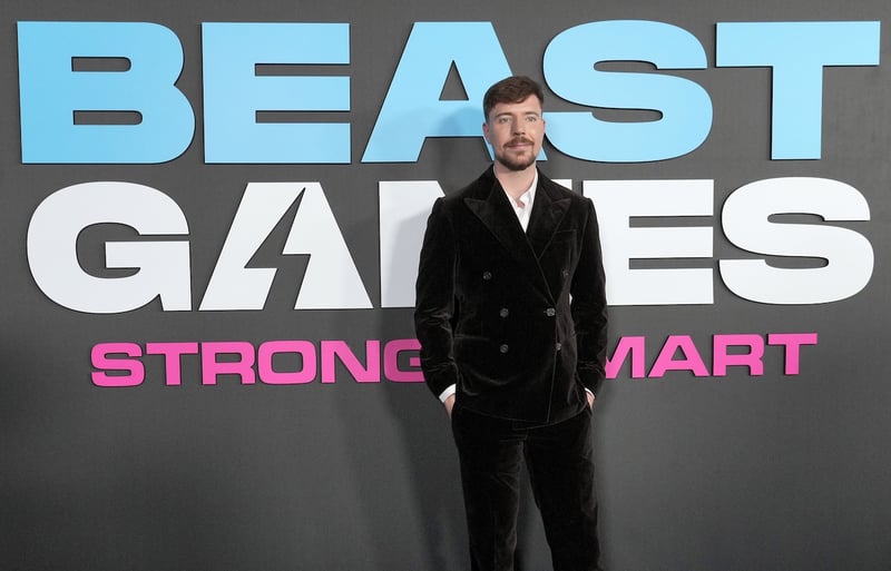 Jimmy Donaldson Mr Beast Jimmy Donaldson aka MrBeast at the BEAST GAMES Season 2 Premiere held at the Academy Museum of Motion Pictures in Los Angeles, CA on Tuesday, January 6, 2026. (Photo By Sthanlee B. Mirador/Sipa USA)(Sipa via AP Images)