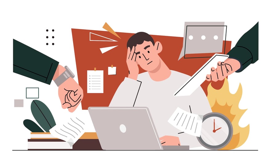 Man with deadline vector concept PSLF Buyback Frustration | Source: mentalmind
