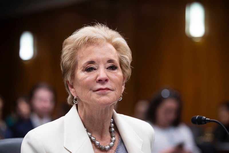 Congreso de Estados Unidos La secretaria de Educación, Linda McMahon, testifica durante una audiencia de asignaciones en el Capitolio el 3 de junio de 2025. (Francis Chung/POLITICO vía AP Images)