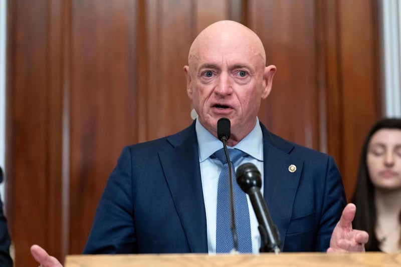 Senator Mark Kelly Sen. Mark Kelly, D-Ariz., speaks during a news conference as he introduces a Tax Bill at the Capitol Thursday, March 12, 2026, in Washington. (AP Photo/Jose Luis Magana)