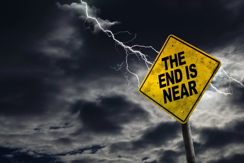 End Is Near The end is near sign on a stormy background reflecting the end of the SAVE Forbearance. Source: The College Investor