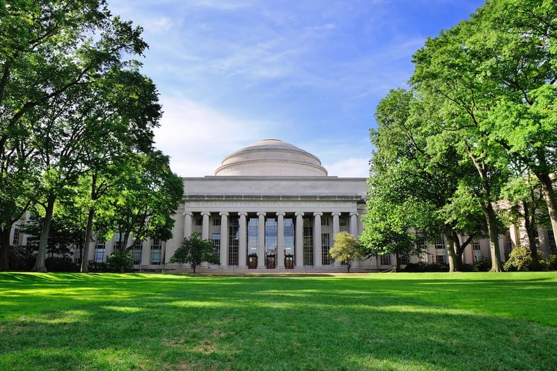 Boston Massachusetts Institute of Technology campus with trees and lawn