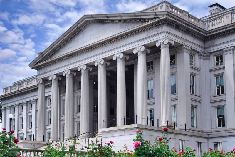 United States Treasury Department, Headquarters building in Washington DC