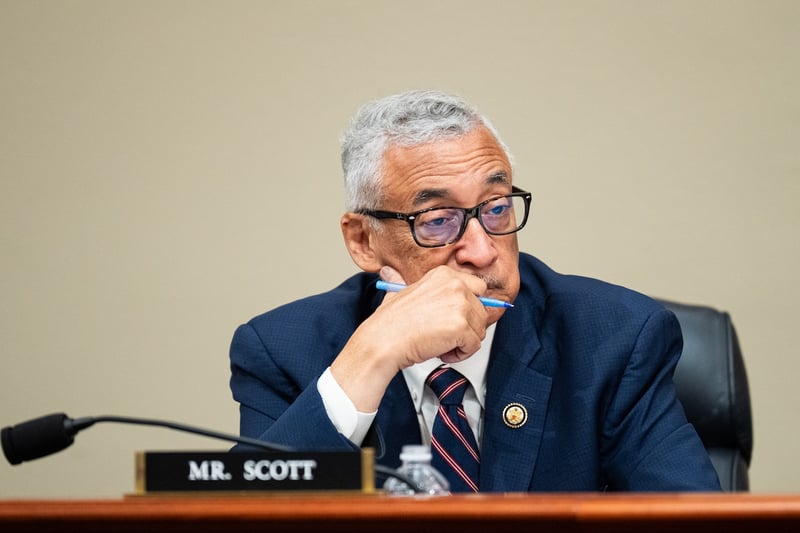 UNITED STATES - JULY 16: Rep. Bobby Scott, D-Va., listens during the House Budget Committee&rsquo;s markup hearing of the &ldquo;Concurrent Resolution on the Budget for Fiscal Year 2027&rdquo; in the Cannon House Office Building on Thursday, July 16, 2026. (Bill Clark/CQ Roll Call/Sipa USA)