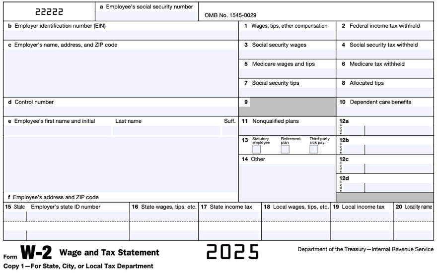 W2 Example 2025 | Source: IRS
