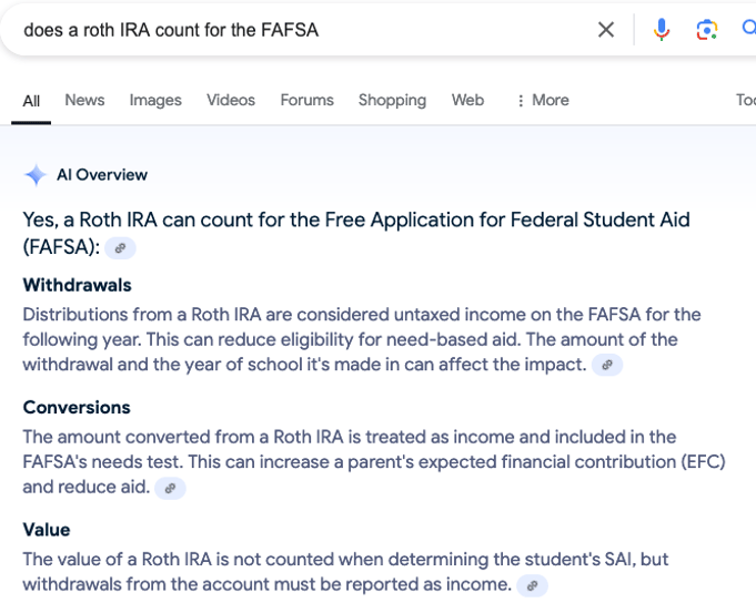 Roth IRA Does A Roth IRA Count For FAFSA?