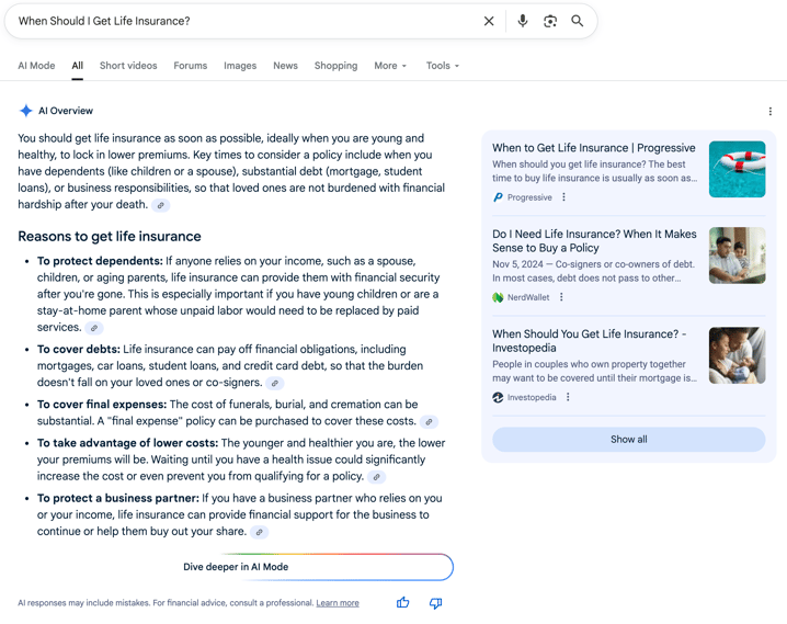 When To Get Life Insurance When To Get Life Insurance | Screenshot by The College Investor