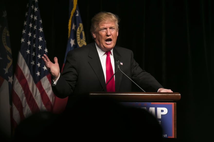 Donald Trump speaks to several thousand supporters at a rally in Atlanta, Georgia. Photo by actionsports