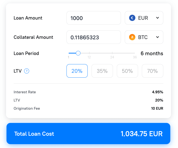 CoinLoan Crypto Backed Loans Screenshot CoinLoan Crypto-Backed Loans Screenshot