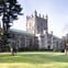Photograph of the historic Vassar College, a private, coeducational, liberal arts college in the town of Poughkeepsie, New York. Founded in 1861 by Matthew Vassar