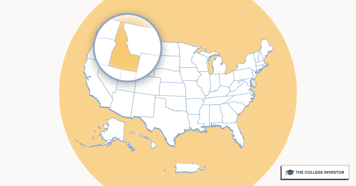 U.S. map highlighting Idaho for Idaho student loan forgiveness programs