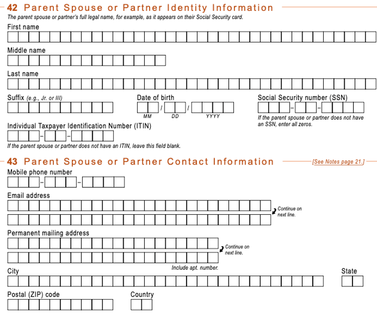 Parent Spouse Info Parent Spouse Info