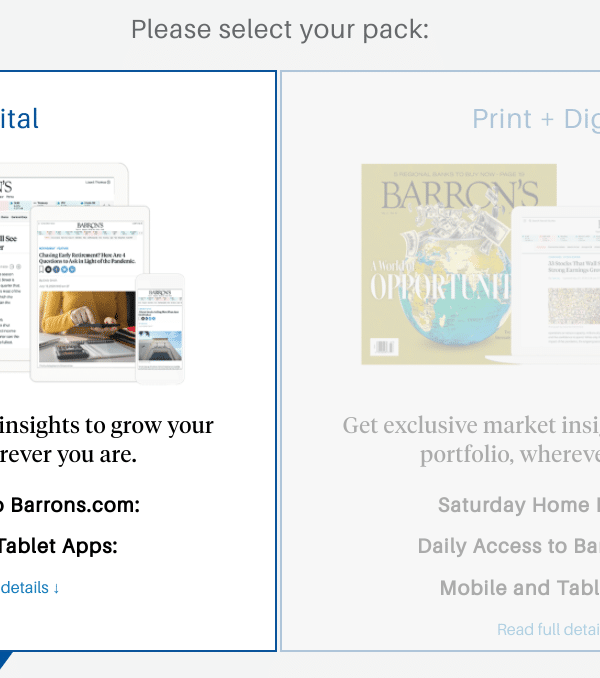 Barron's sign-up process