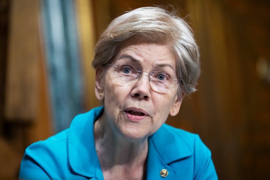 Sen. Elizabeth Warren, D-Mass., questions U.S. Trade Representative Jamieson Greer during the Senate Finance Committee hearing titled "The President's 2026 Trade Policy Agenda,&rdquo; in Dirksen building on Wednesday, July 22, 2026. (Tom Williams/CQ Roll Call/Sipa USA)