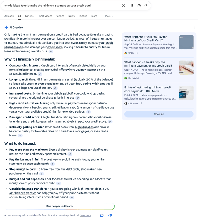 minimum payment Minimum Payment | Screenshot by The College Investor